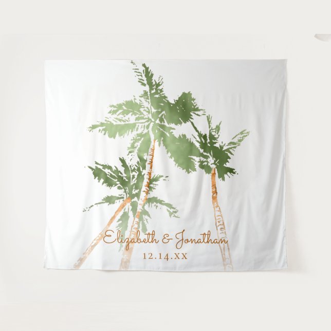 Kupfer Palms Beach Hochzeitsstand Foto Hintergrund Wandteppich (Vorderseite (Horizontal))