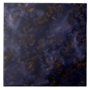Kupfer Patina Damask Wasserfarbmuster Fliese