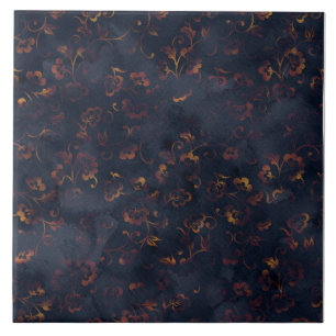 Kupfer Patina Damask Wasserfarbmuster Fliese