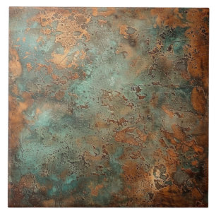 Kupfer-Patina-Metall-Optik Rustikal Fliese
