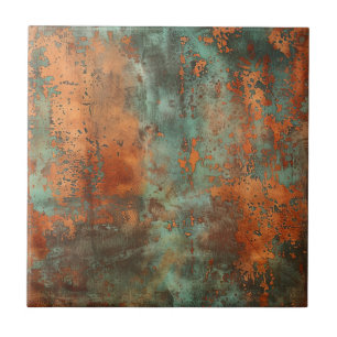 Kupfer Patina Metallic Rustikal Fliese