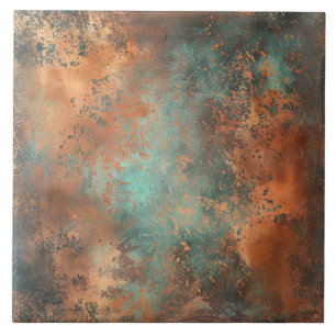 Kupfer Patina Metallic Rustikalisch Fliese