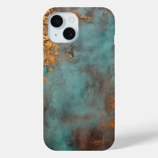 Kupfer Patina Rustic Metallic Case-Mate iPhone Hülle (Rückseite)
