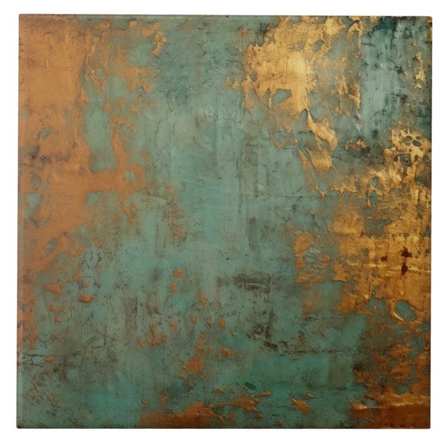 Kupfer Patina Rustic Metallic Fliese (Vorderseite)
