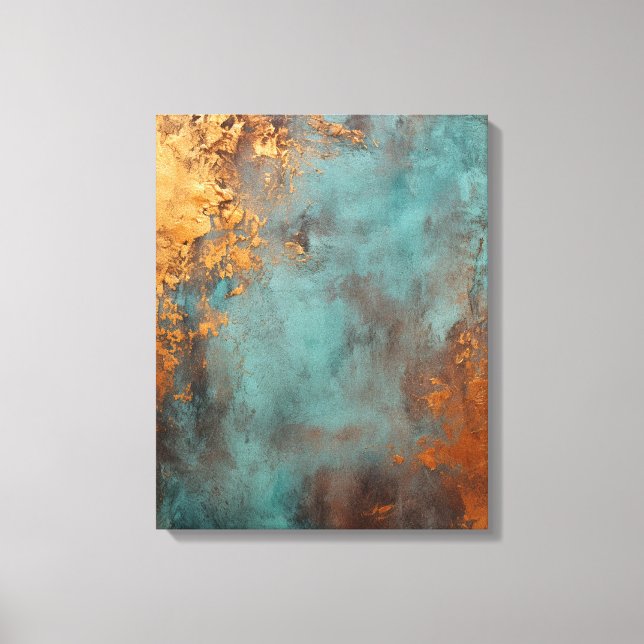 Kupfer Patina Rustic Metallic Leinwanddruck (Vorderseite)
