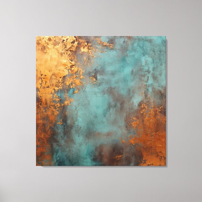 Kupfer Patina Rustic Metallic Leinwanddruck (Vorderseite)