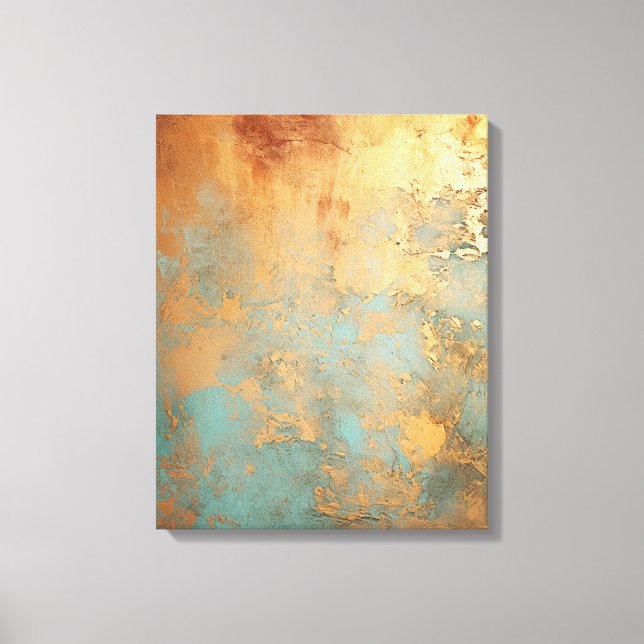 Kupfer Patina Rustic Metallic Leinwanddruck (Vorderseite)