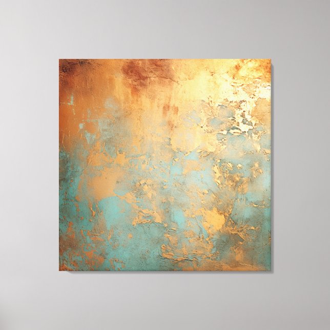 Kupfer Patina Rustic Metallic Leinwanddruck (Vorderseite)
