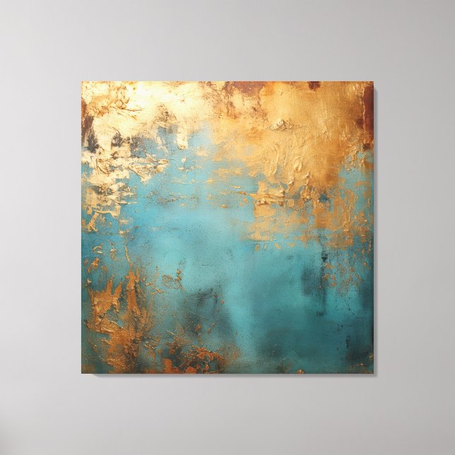 Kupfer Patina Rustic Metallic Leinwanddruck (Vorderseite)