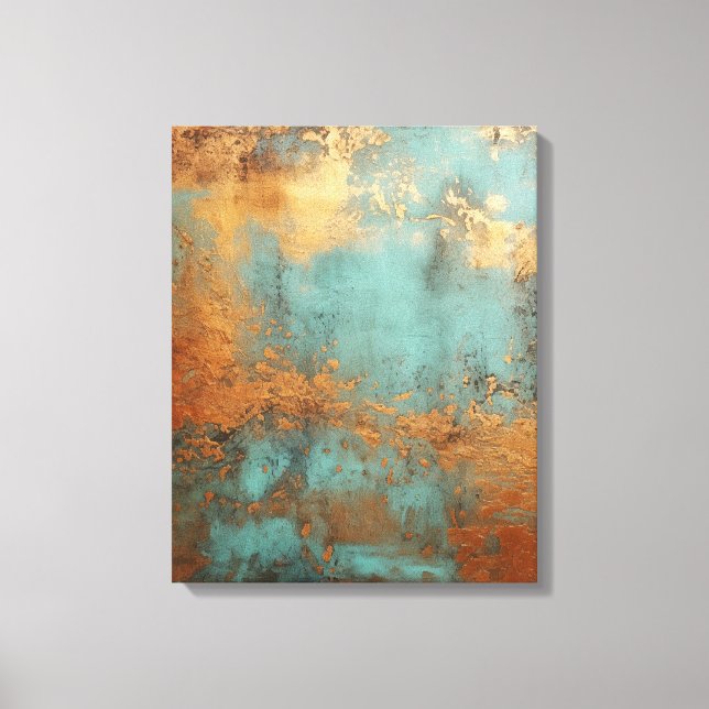 Kupfer Patina Rustic Metallic Leinwanddruck (Vorderseite)