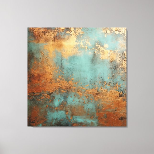 Kupfer Patina Rustic Metallic Leinwanddruck (Vorderseite)