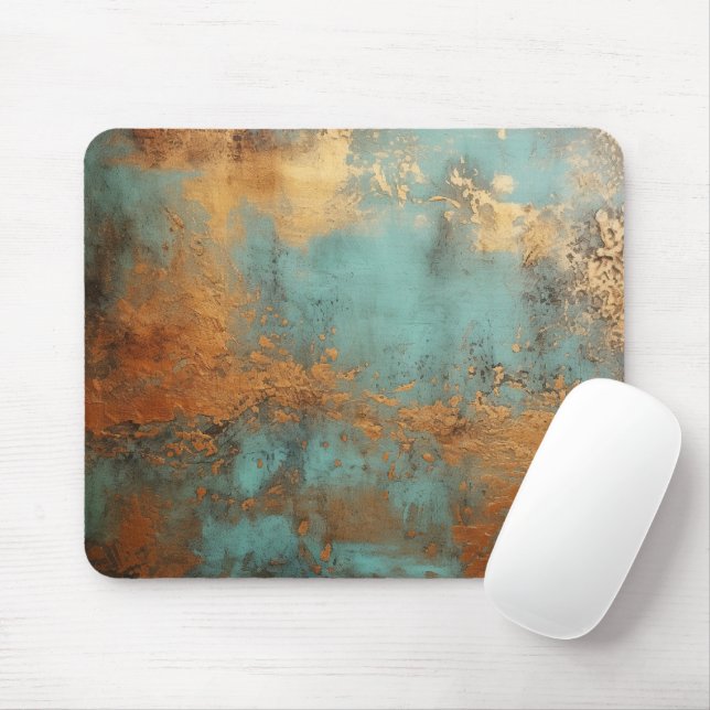 Kupfer Patina Rustic Metallic Mousepad (Mit Mouse)