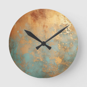 Kupfer Patina Rustic Runde Wanduhr
