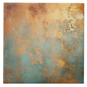 Kupfer Patina Rustik Metallisch Fliese