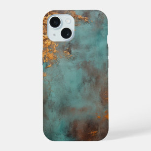 Kupfer Patina Rustik Metallisch iPhone 15 Hülle