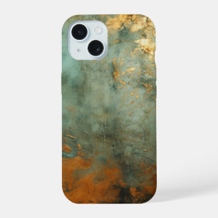Kupfer-Patina Rustikales Metallisch iPhone 15 Hülle
