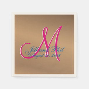 Kupfer Pecan Bronze Light 3d Monogram Serviette