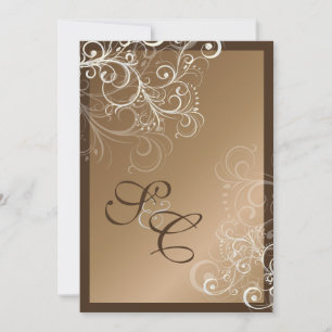 Kupfer + Perlen Wirbel Hochzeitsfeiern Einladung