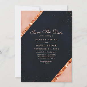 Kupfer-Rosa-Navy-Geometric-Save-the-Date Save The Date