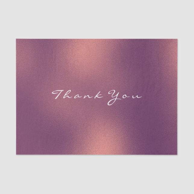 Kupfer Rose Gold Blush Metallic Danke Luxus Seidenpapier (Vorderseite)