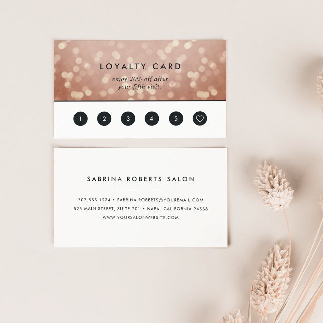 Kupfer Rose Gold Bokeh | Loyalität Treuekarte (Von Creator hochgeladen)