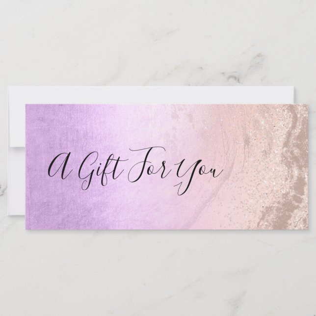 Kupfer-Rose Gold Glitzer & lila Make-up-Künstler (Vorderseite)