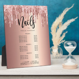 Kupfer-Rose Gold Glitzer Tropfen Nägel-Geräte Fotoplatte