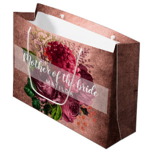 Kupfer-Roségold-Blumen-Mutter der Braut Große Geschenktüte