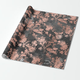 Kupfer RoseGray Gray Blumengrungy Shabby Chic Geschenkpapier