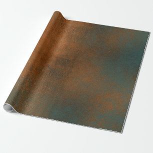 Kupfer Rost Blue Patina Metallic Grungy Abstrakt Geschenkpapier