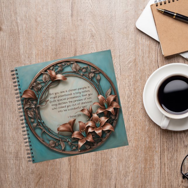 Kupfer-Rundflora verbringen Zeit mit Gott Journal Notizbuch (Von Creator hochgeladen)