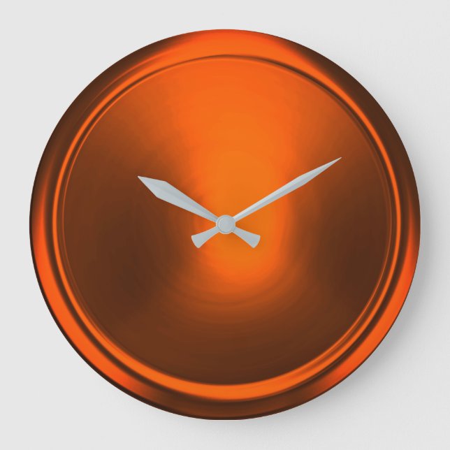 Kupfer-Rust-Taste Große Wanduhr (Vorderseite)