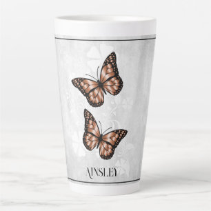Kupfer Schmetterling Personalisiert Latte Tasse