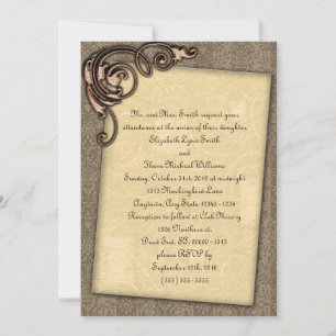 Kupfer Scroll Elegant Steampunk Hochzeit Einladung