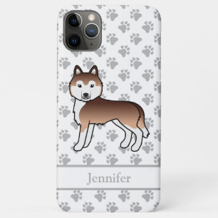 Kupfer Siberischer Husky Cartoon Dog & Name Case-Mate iPhone Hülle
