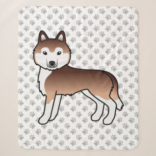 Kupfer Siberischer Husky Niedlicher Cartoon Dog Sherpadecke