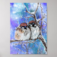 Kupfer-Spatz-im-Winter-Poster