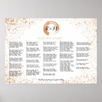 Kupfer-Spray-Hochzeitskarte A-Z mit Namen
