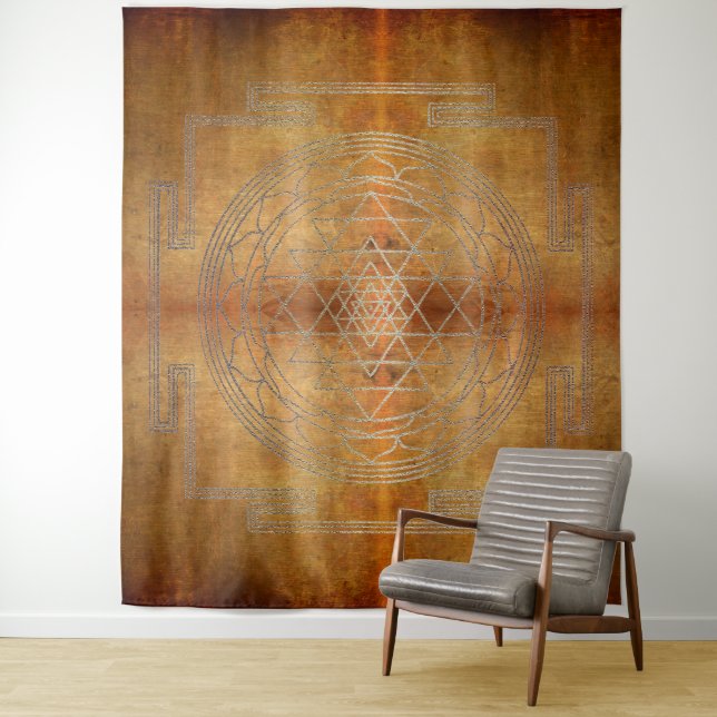 Kupfer Sri Yantra - Tapestry Wandteppich (Beispiel)