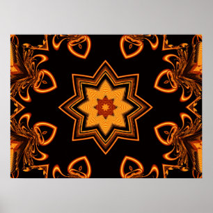 Kupfer-Stern-Kaleidoskop Poster