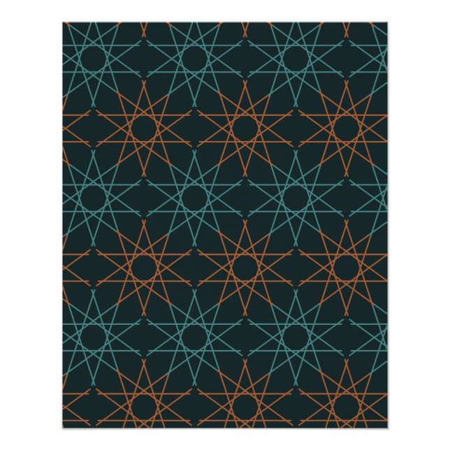 Kupfer-Teal-Geometrie Poster (Vorderseite)
