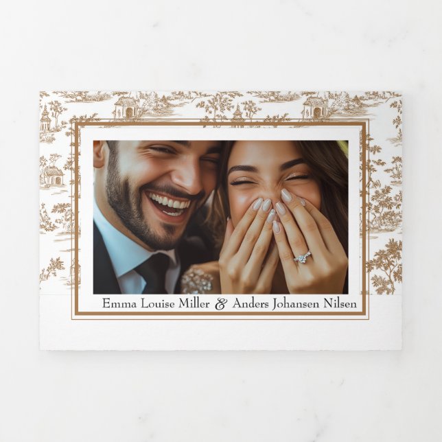 Kupfer-Toile, Dreifache Hochzeit Dreifach Gefaltete Karte (Cover)