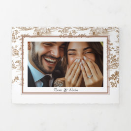 Kupfer-Toile, Dreifache Hochzeit Dreifach Gefaltete Karte