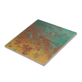 Kupfer Türkis Blau Orangenbraun Textur Fliese