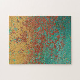 Kupfer Türkis Blau Orangenbraun Textur Puzzle