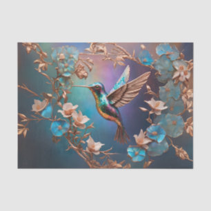 Kupfer- und Abalone-Kolibri-Decoupage-Tissue Seidenpapier
