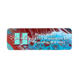 Kupfer und Aquamariner Akrylfluss Art