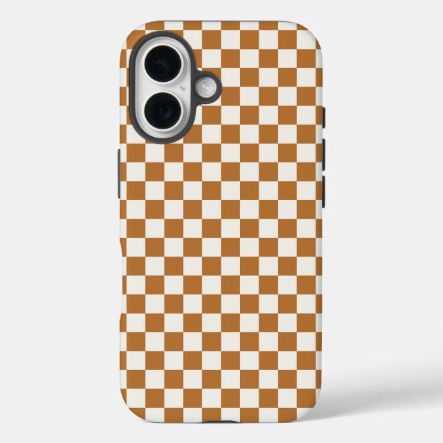 Kupfer- und Eierschalen-Schachbrettmuster Case-Mate iPhone Hülle (Rückseite)