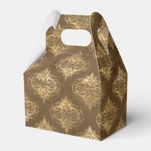 Kupfer- und Gold-Alt-Damask Geschenkschachtel