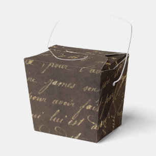 Kupfer- und Gold-Vintage-Kalligrafie Geschenkschachtel